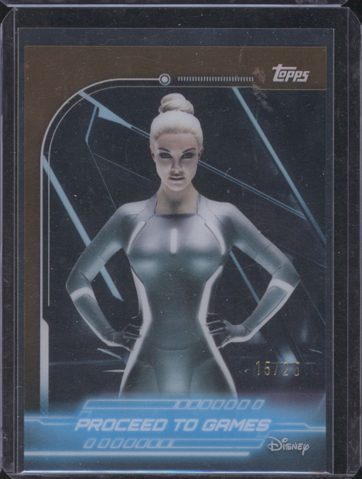 Tron Tek 2026 Topps Chrome Disney Proceed to Games Orange Refractor /25