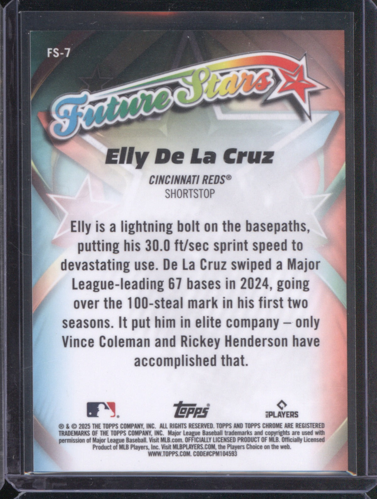 Elly De La Cruz 2025 Topps Chrome #FS-7 Future Stars /50