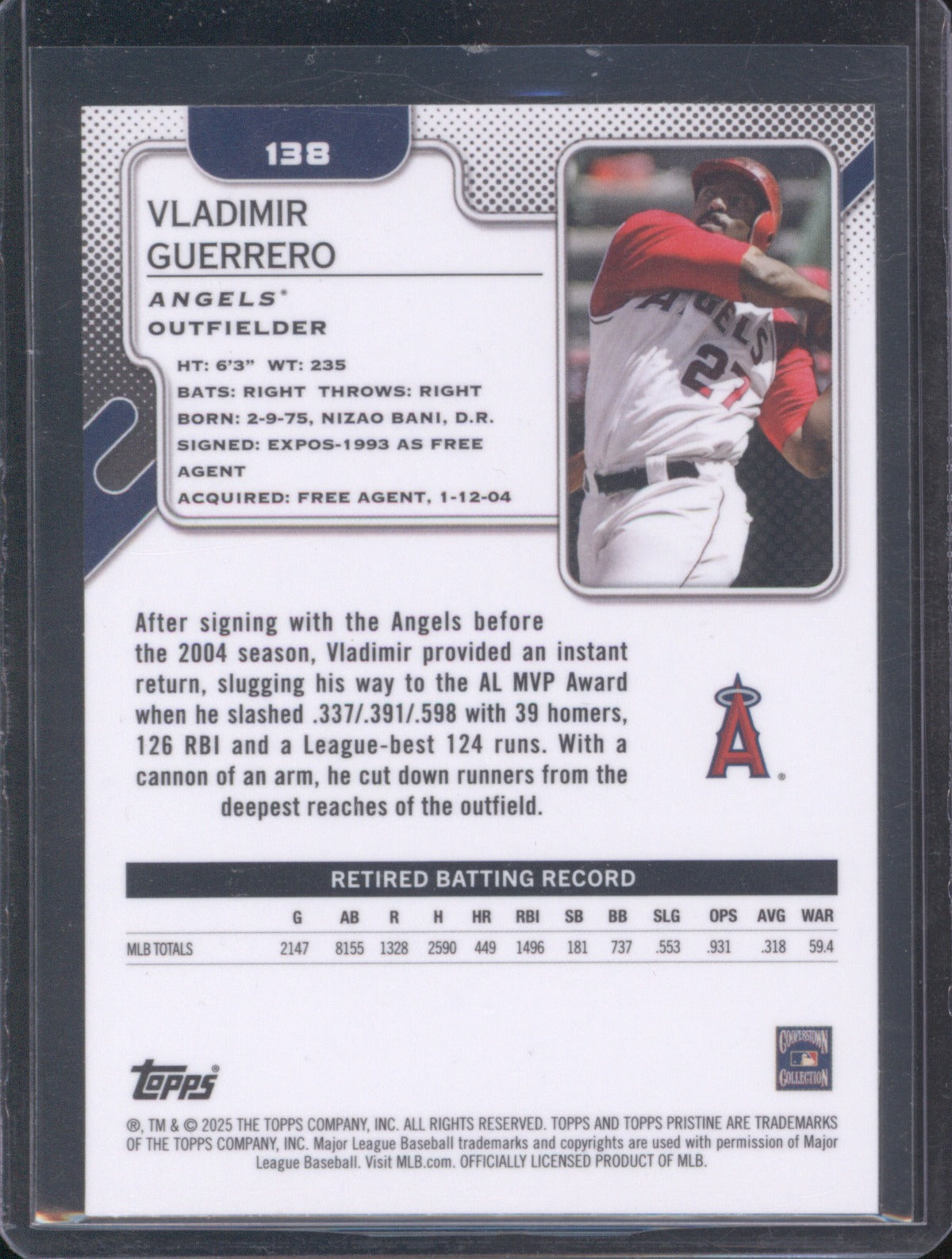 Vladimir Guerrero 2025 Topps Pristine #138 Aqua Refractor /199