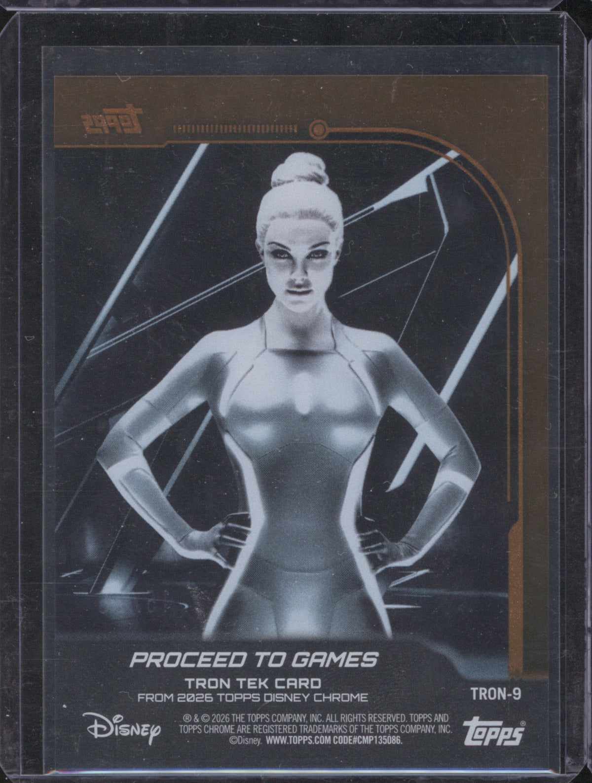 Tron Tek 2026 Topps Chrome Disney Proceed to Games Orange Refractor /25
