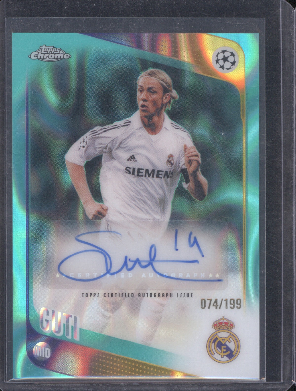 Guti 2025 Topps Chrome Club Competitions #CLA-G Legends Auto Aqua Refractor /199