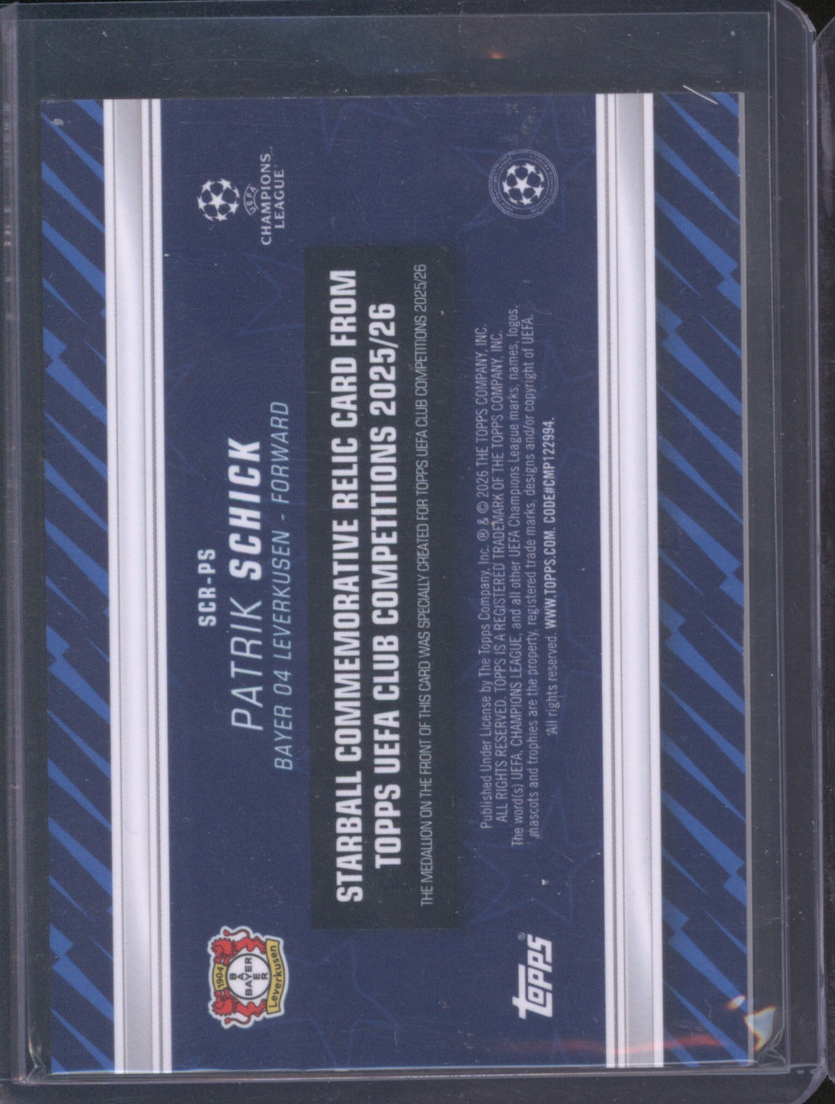 Patrik Schick 2025 Topps Club Competitions #SCR-PS Starball Commemorative /99