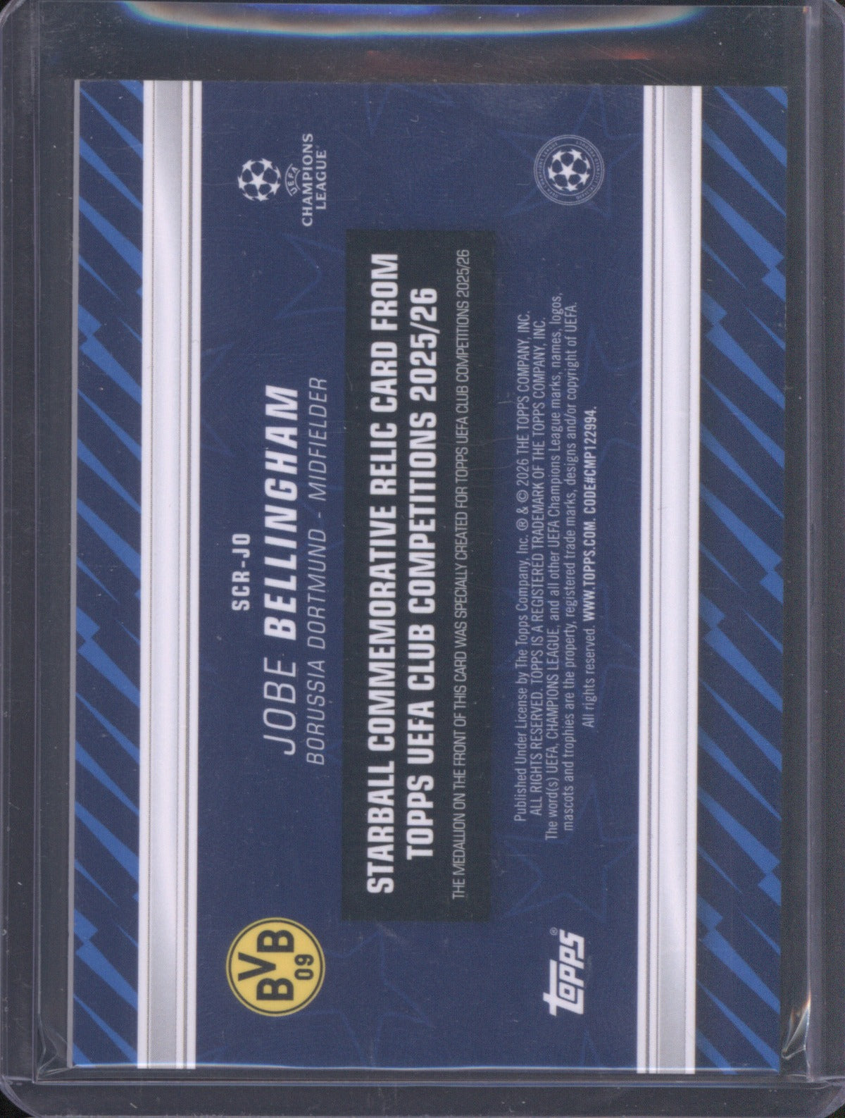 Jobe Bellingham 2025 Topps Club Competitions Starball Commemorative Relic RC /50