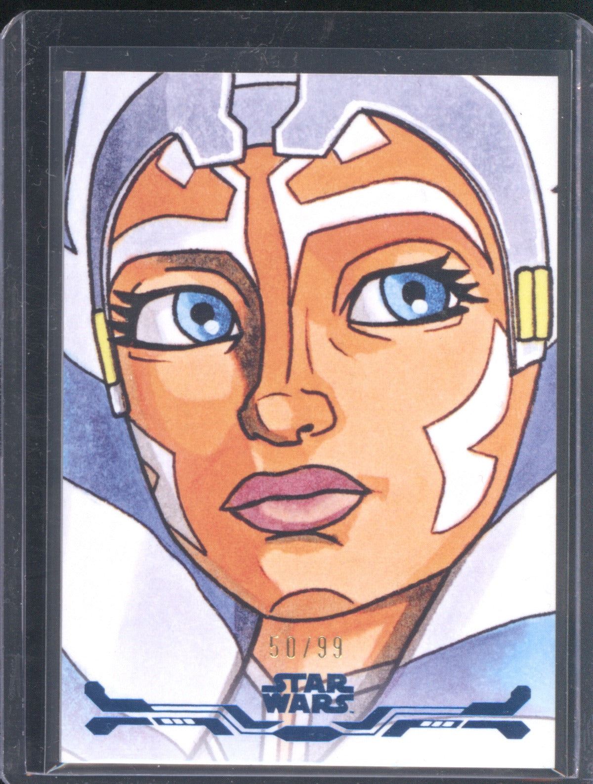 Ahsoka Tano 2025 Topps Star Wars Stellar Art Card SAS-3 /99