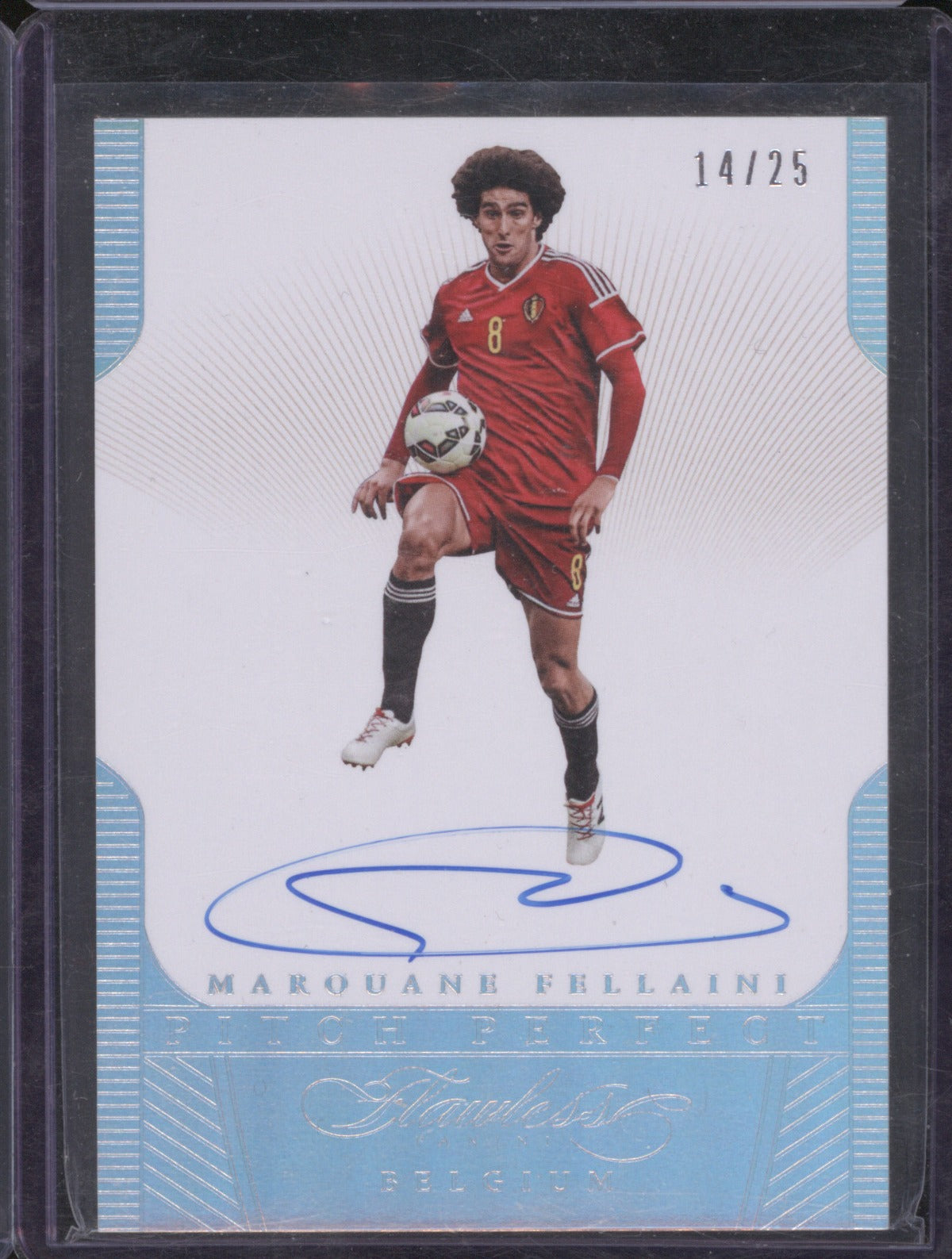 Marouane Fellaini 2015 Panini Flawless 14/25 Pitch Perfect Blue Auto