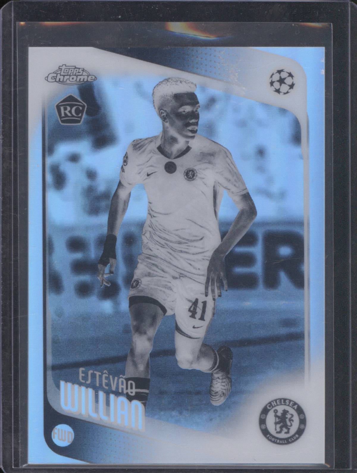 Estêvão Willian 2025 Topps Chrome UEFA Club Competitions 66 Negative Refractor