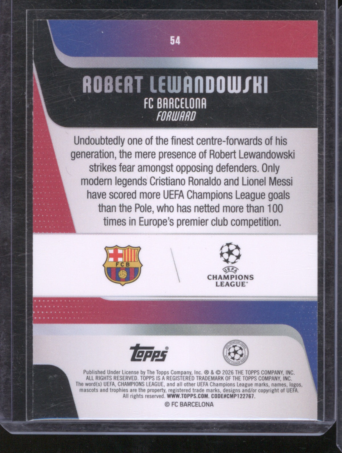 Robert Lewandowski 2025 Topps UEFA Club Competitions 54 /25