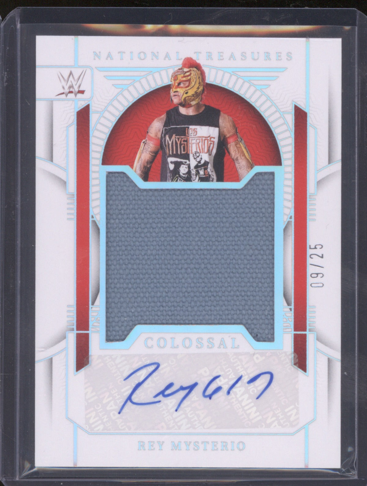 Rey Mysterio 2024 Panini National Treasures WWE Colossal Mat Autograph Auto /25