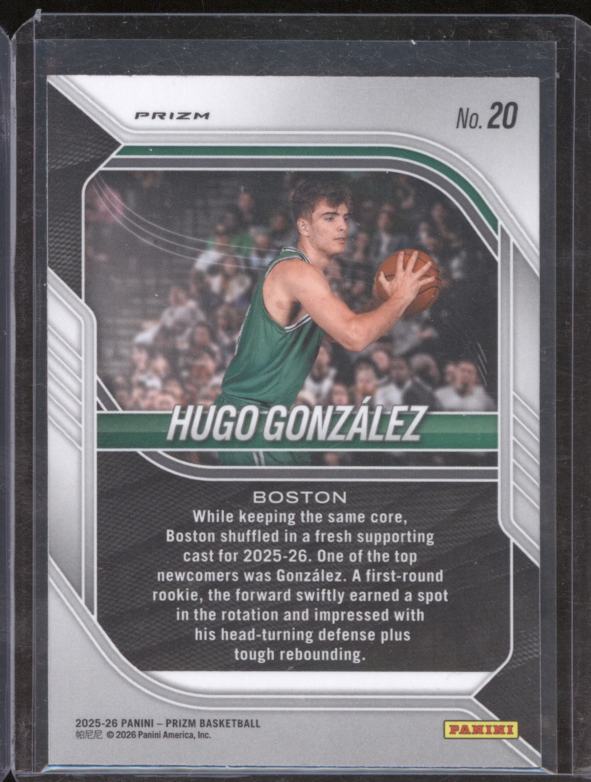 2025-26 Panini Prizm Hugo Gonzalez 20 Tiger RC