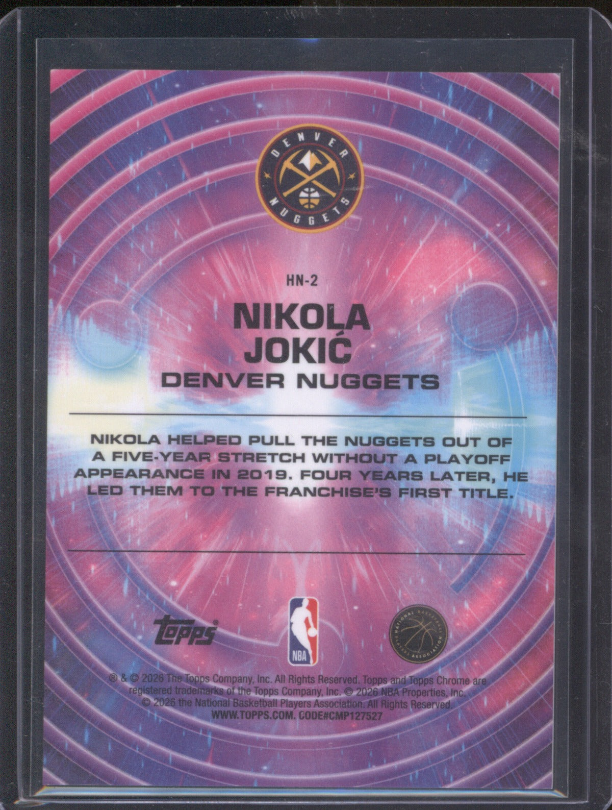 2025-26 Topps Chrome Cosmic Nikola Jokic Hypernova SSP