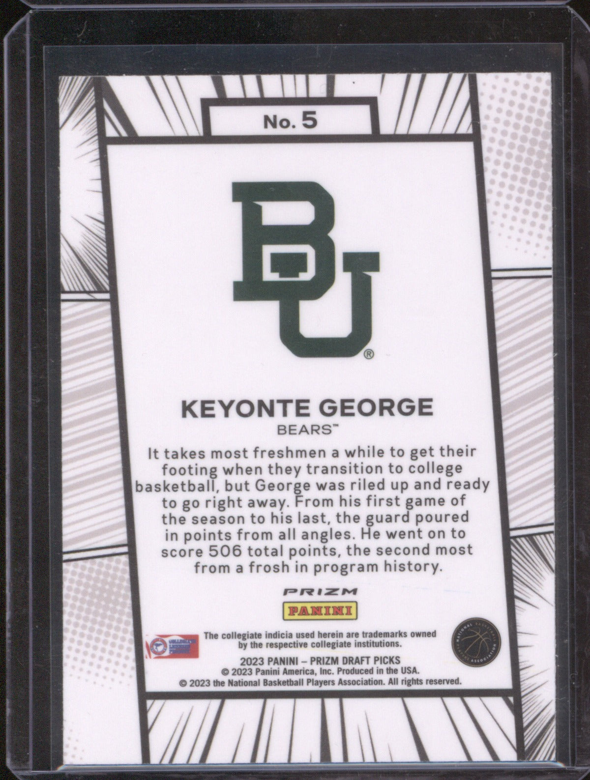 2023 Panini Prizm Keyonte George Draft Picks Manga RC