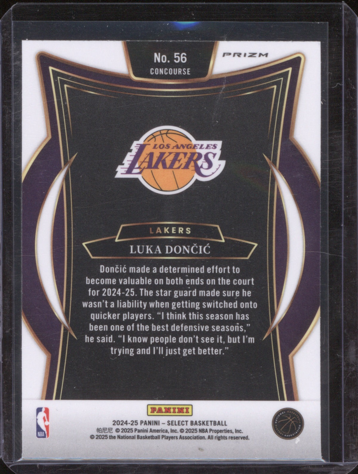 2024-25 Select No.56 Luka Doncic Zebra Prism SP