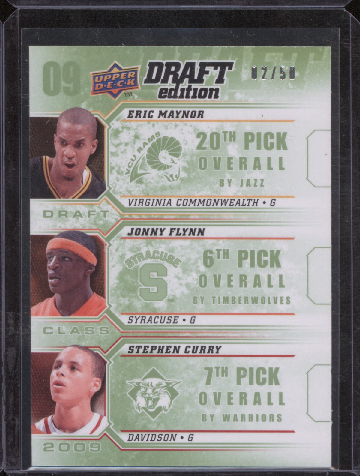 2009 Upper Deck Draft Edition Maynor Flynn Curry /50