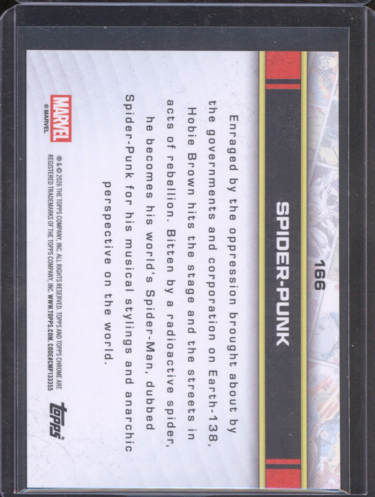 2026 Topps Chrome Marvel 166 Spider-Punk Aqua Refractor 099/199