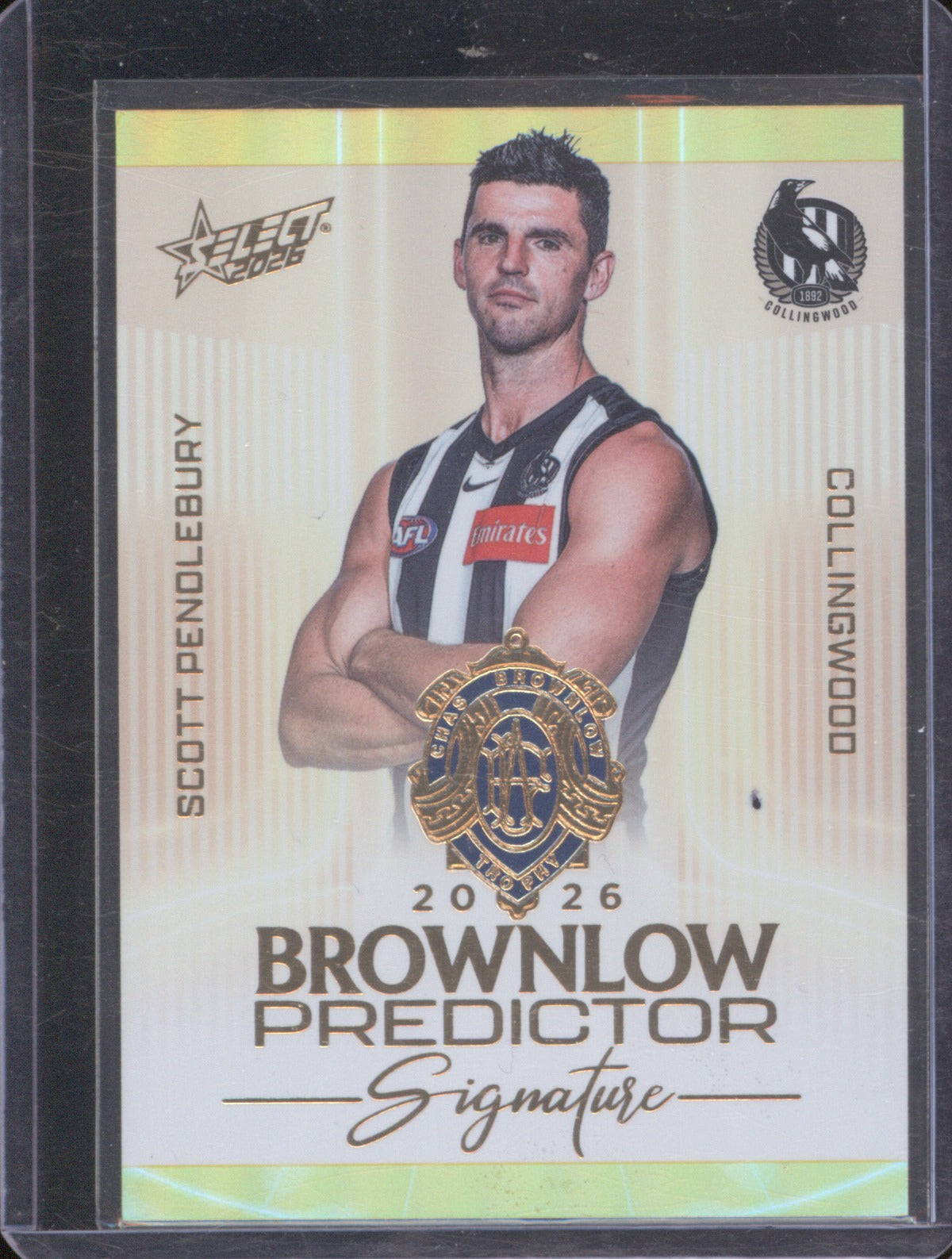 2026 Select AFL Brownlow Predictor Signature Collingwood Scott Pendlebury /220