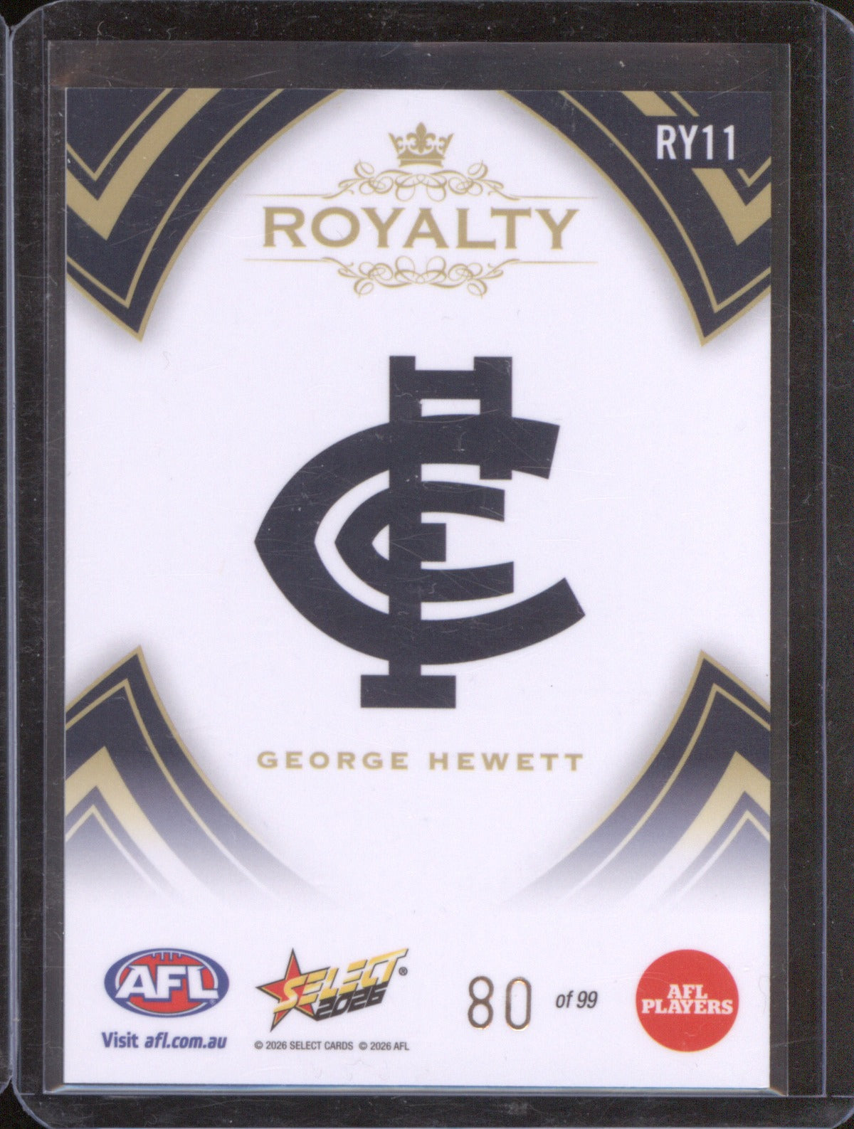 2026 Select Royalty RY11 George Hewett Carlton /99