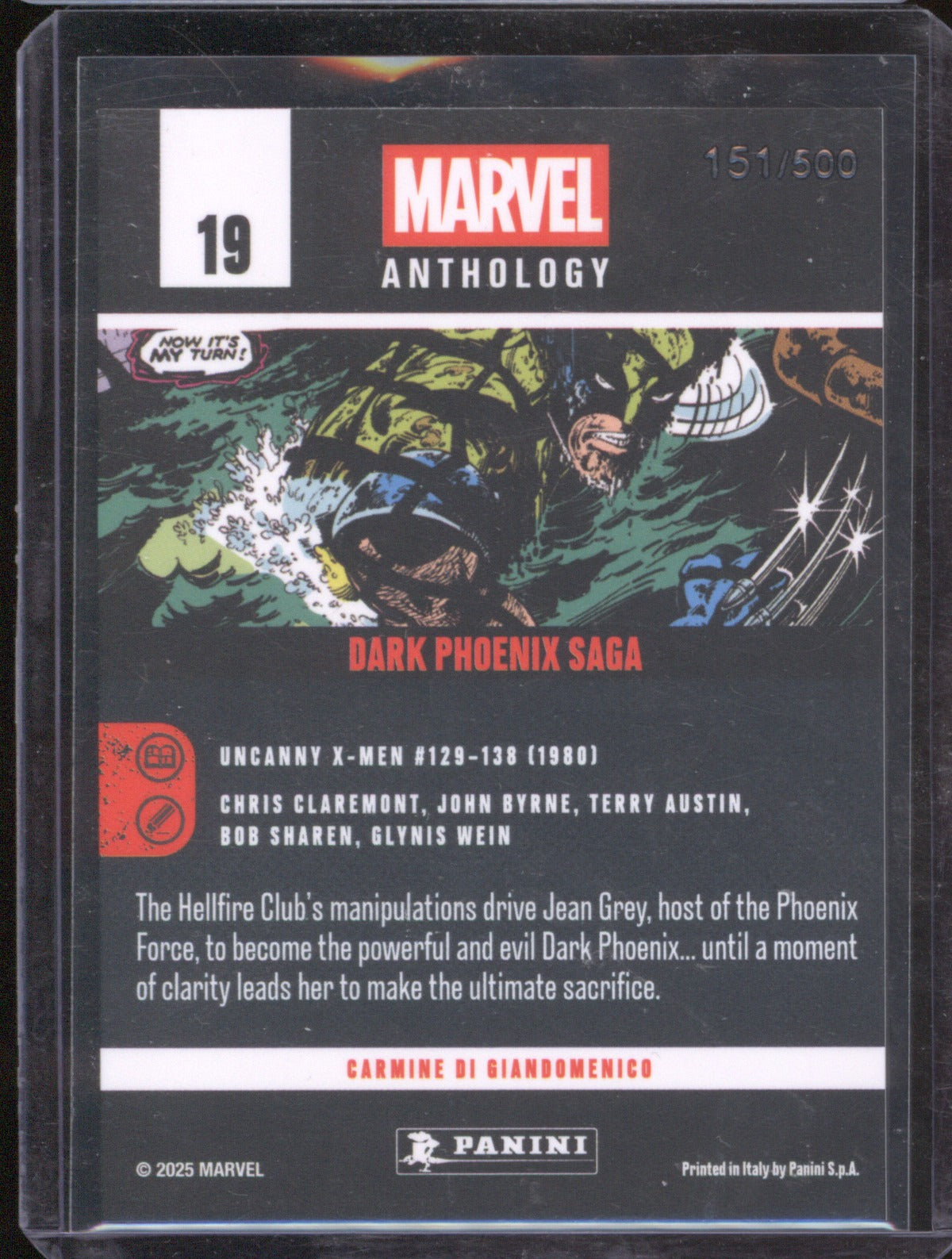 2025 Panini Marvel Anthology Dark Phoenix Saga Glitch Holo /500
