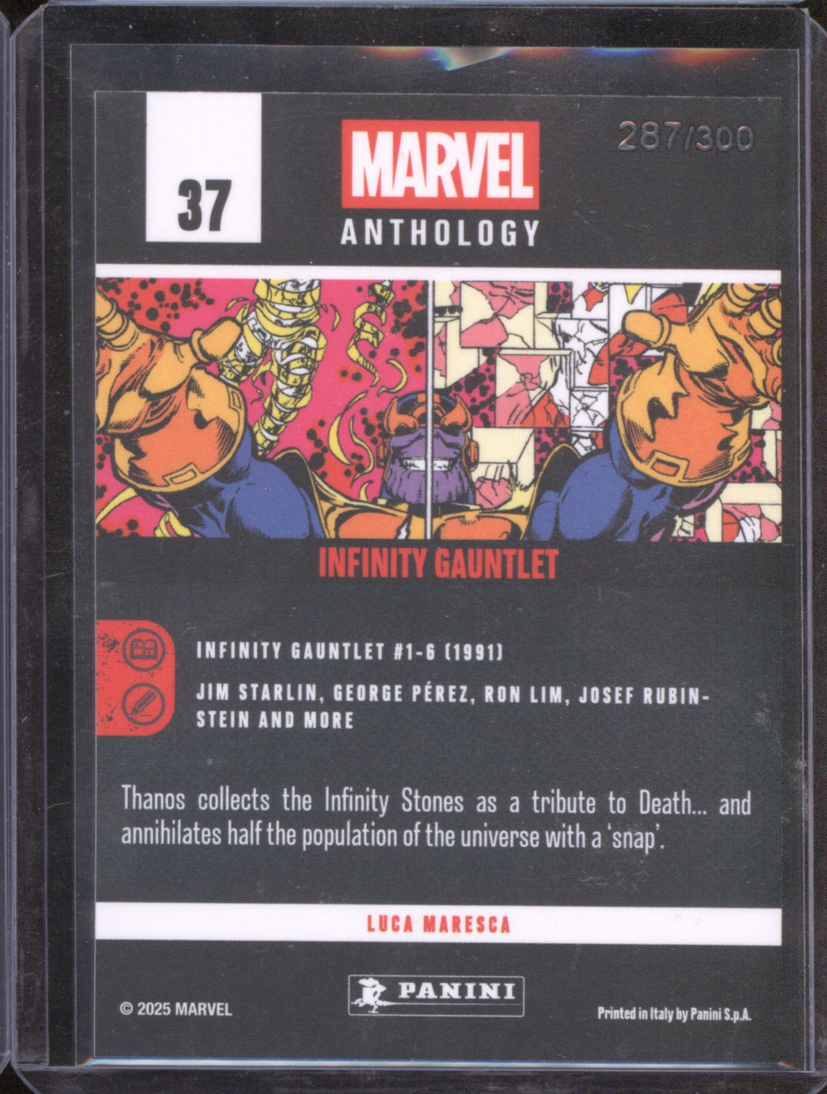 2025 Panini Marvel Anthology 37 Infinity Gauntlet Glitch Holo /300