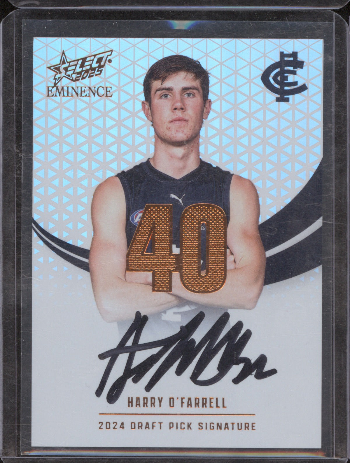 2025 Select Eminence AFL 2024 Draft Pick Signature DPSC40 Harry O'Farrell /195