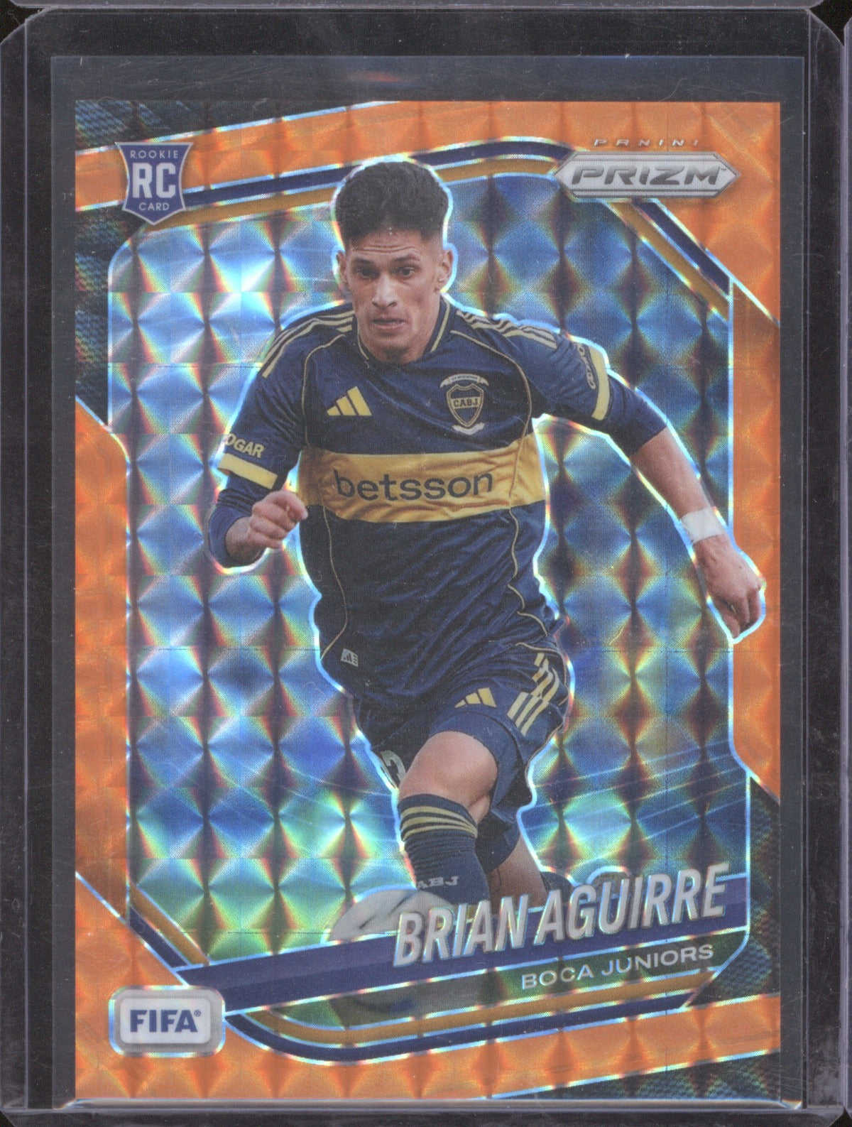 2025 Brian Aguirre Panini Prizm FIFA #176 Orange Mosaic 90/299