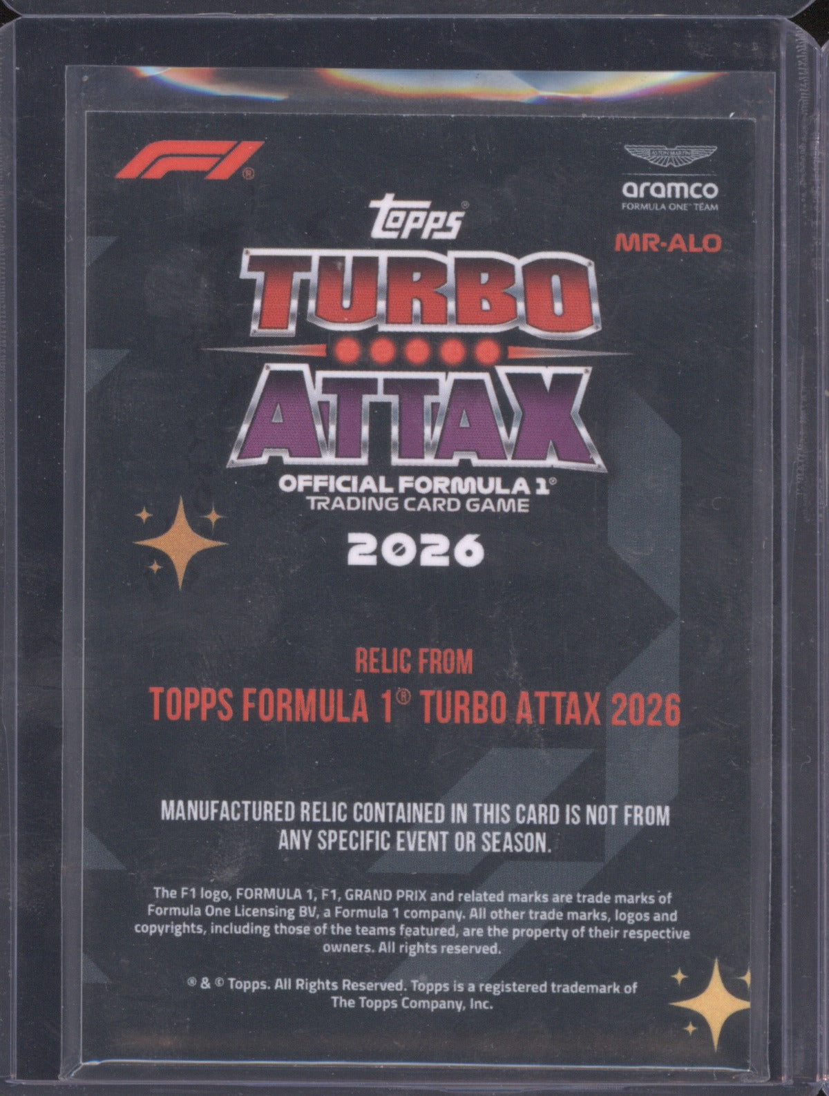 Fernando Alonso 2026 Topps Turbo Attax #MR-ALO Relic