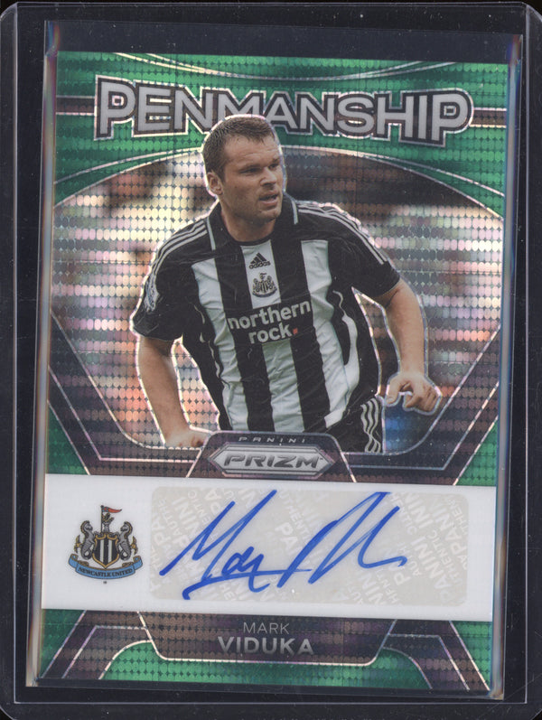 Mark Viduka 2023-24 Panini Prizm Premier League Penmanship Green Pulsar Auto