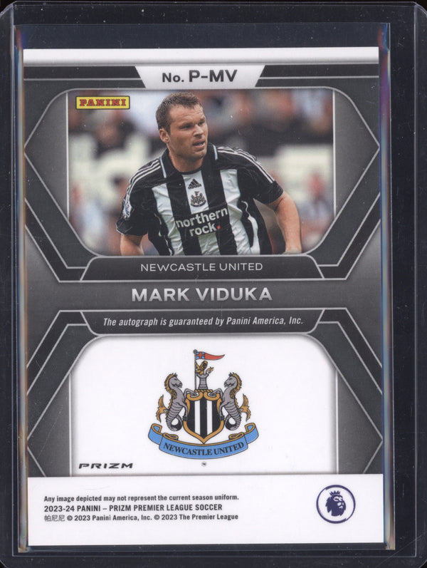 Mark Viduka 2023-24 Panini Prizm Premier League Penmanship Green Pulsar Auto