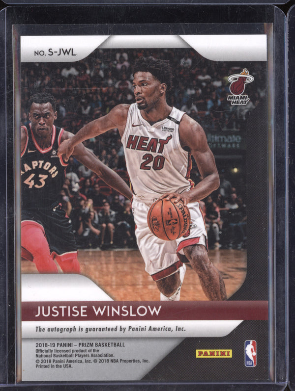 Justise Winslow 2018-19 Panini Prizm S-JWL Signatures Auto