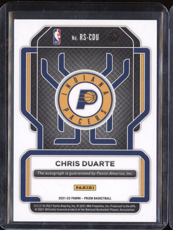 Chris Duarte 2021-22 Panini Prizm RS-CDU Rookie Signatures Auto