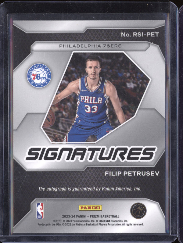 Filip Petrusev 2023-24 Panini Prizm RSI-PET Rookie Signatures Auto RC