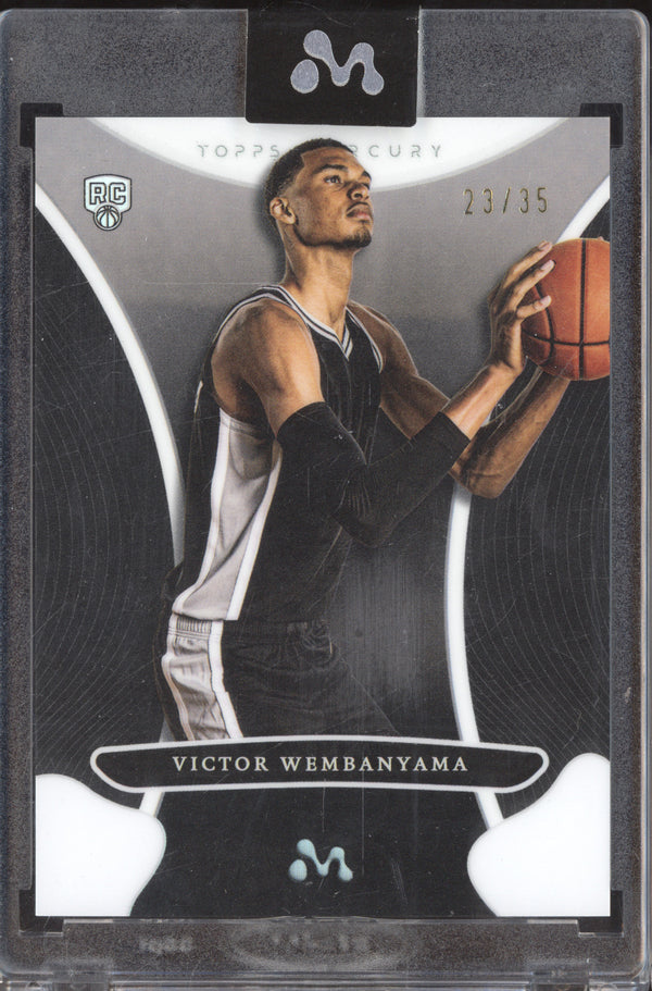 Victor Wembanyama 2023-24 Topps Mercury 15 White Refractor RC 23/35