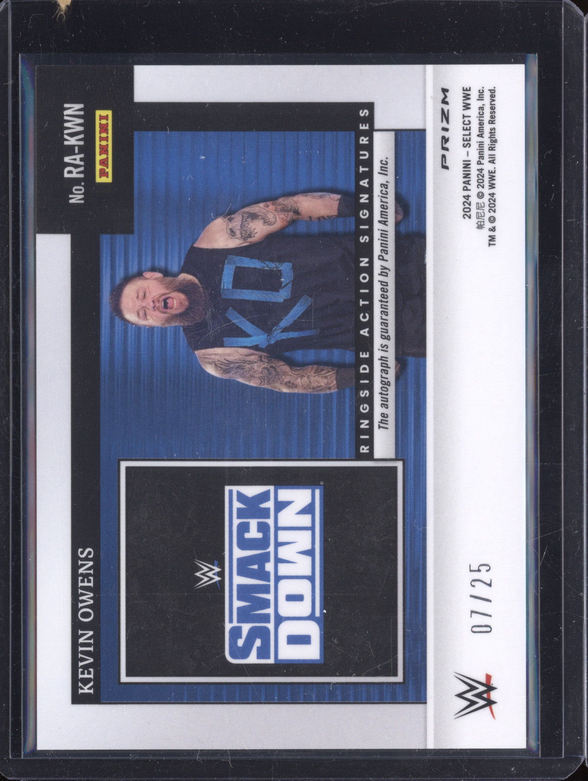 Kevin Owens 2024 Panini Select RA-KWN Ringside Action Signature Tie-Dye 7/25