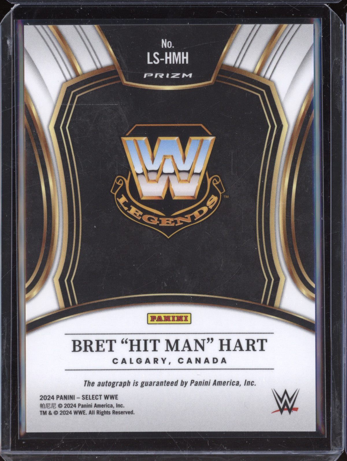 Bret "Hit Man" Hart 2024 Panini Select LS-HMH Legendary Signatures