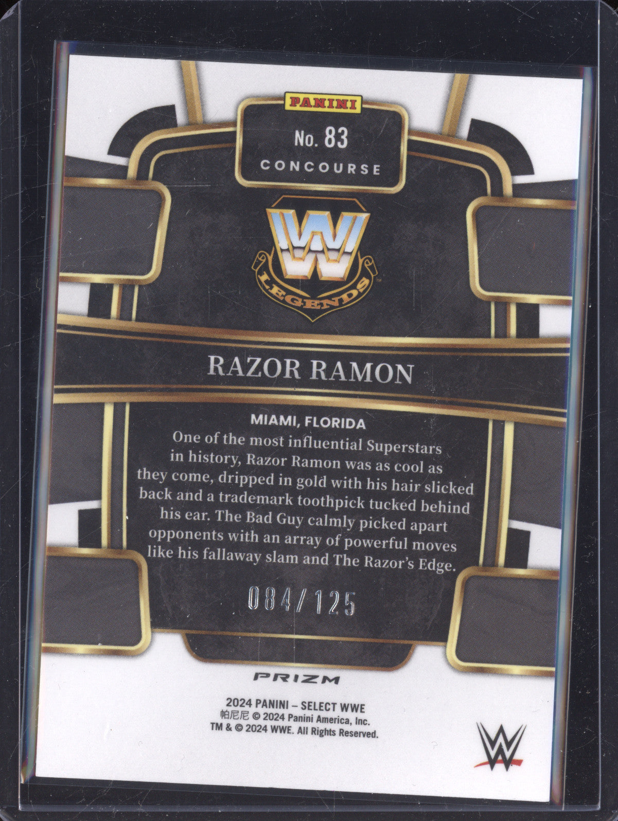 Razor Ramon 2024 Panini Select 83 White 84/125
