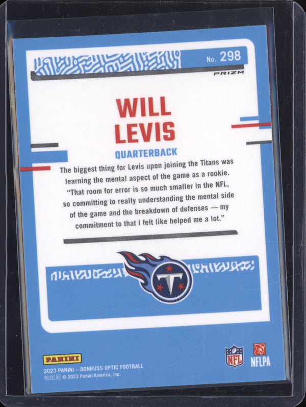 Will Levis 2023 Panini Donruss Optic 298 Holo RC