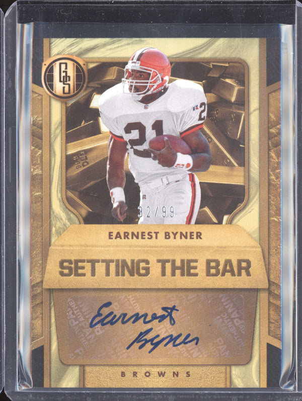 Earnest Byner 2024 Panini Gold Standard STB-EBR Setting the Bar Auto 32/99