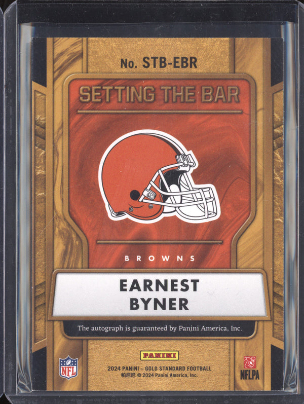 Earnest Byner 2024 Panini Gold Standard STB-EBR Setting the Bar Auto 32/99