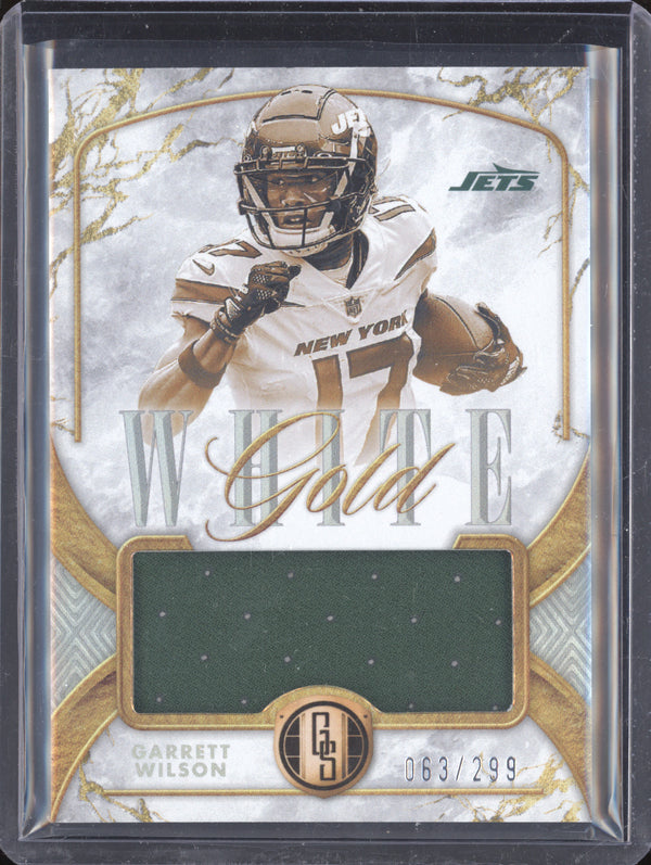 Garrett Wilson 2024 Panini Gold Standard WG-GWN White Gold Jersey 63/299