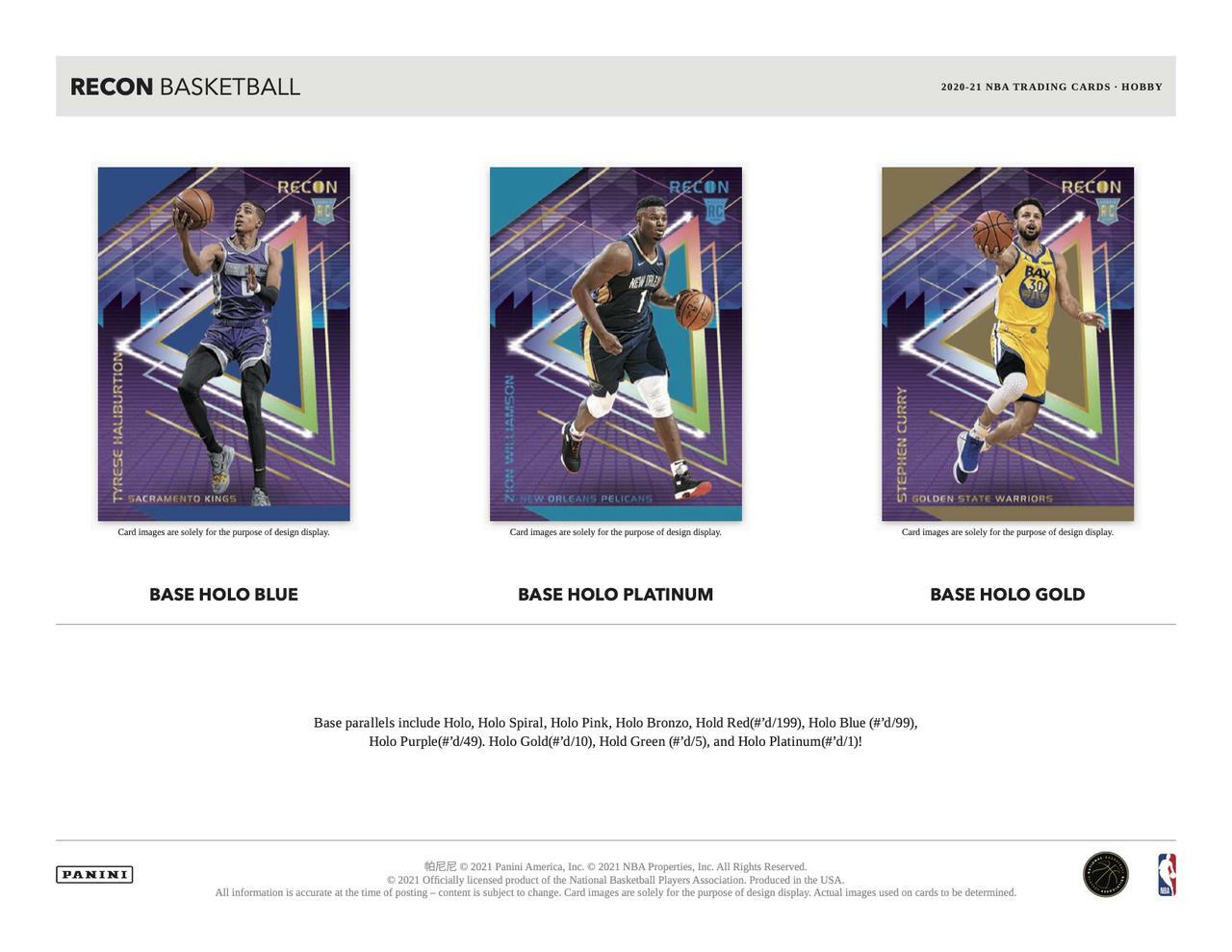 2020/21 Panini Recon Basketball Hobby 12 Box Case