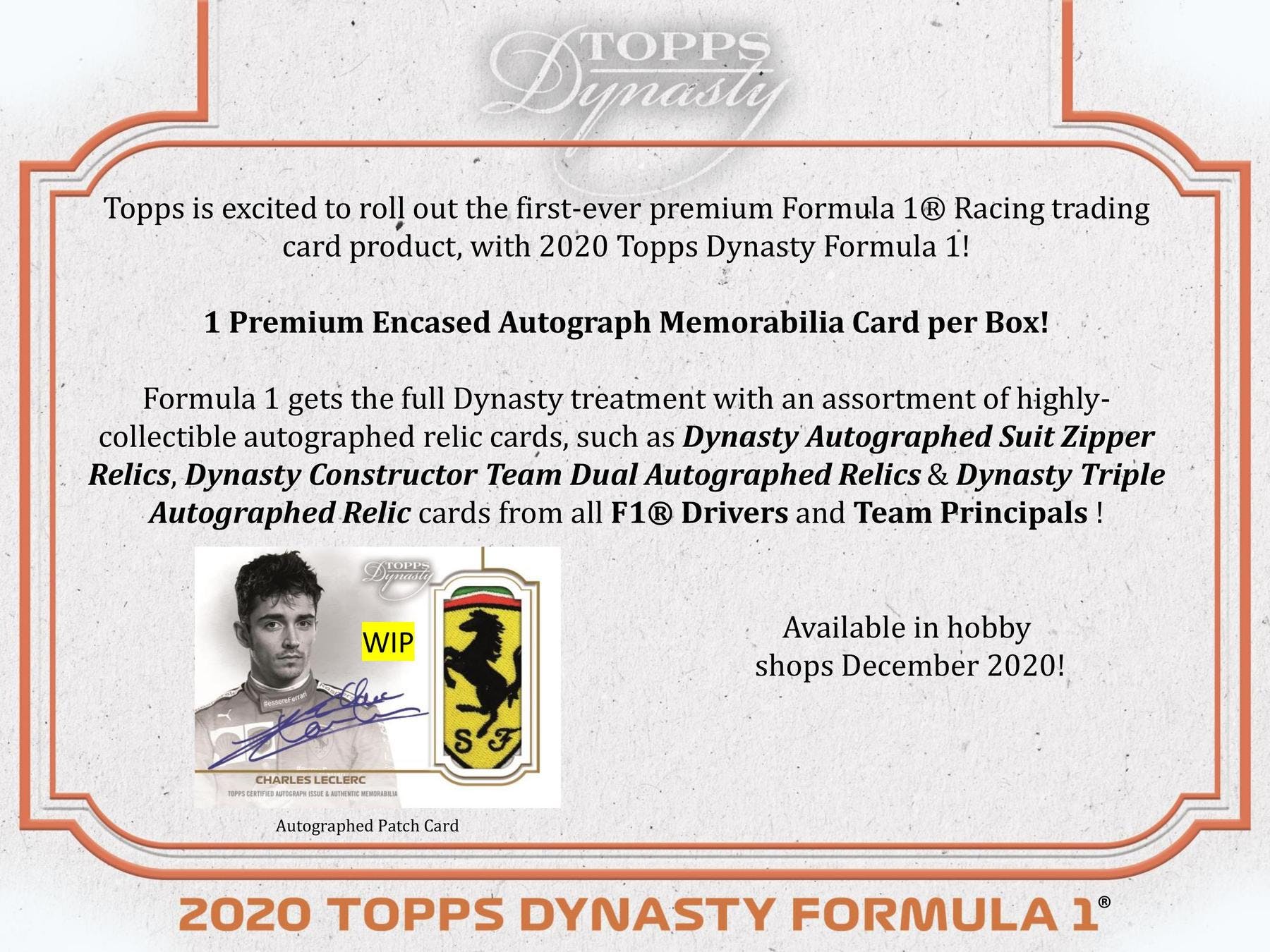 2020 Topps Formula 1 Dynasty Box