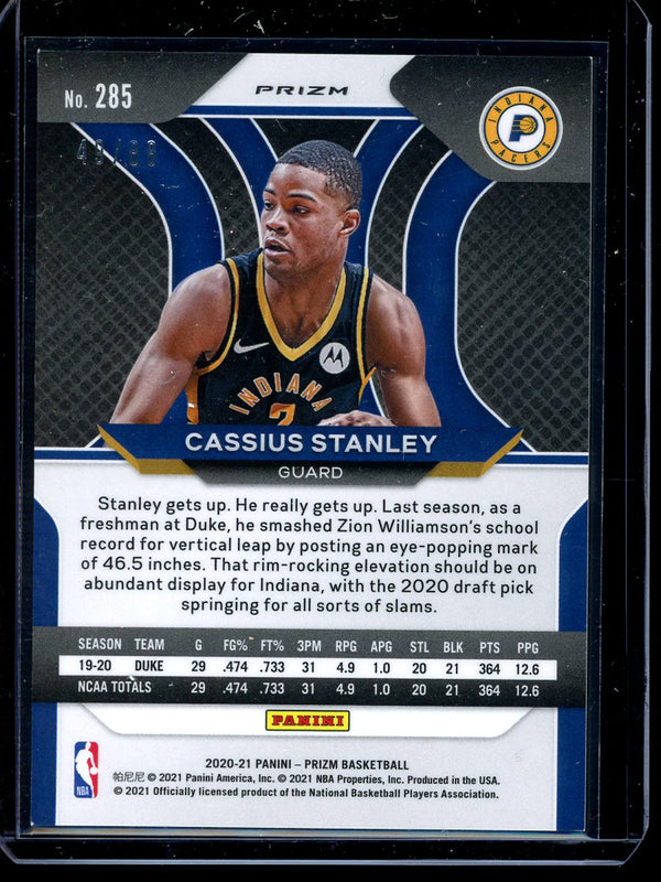 Cassius Stanley 2020-21 Panini Prizm Basketball Red Scope RC 49/88