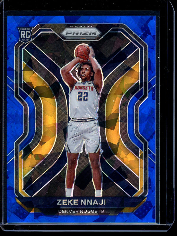 Zeke Nnaji 2020-21 Panini Prizm Basketball Blue Cracked Ice RC 102/125