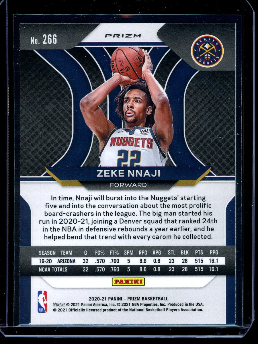 Zeke Nnaji 2020-21 Panini Prizm Basketball Silver RC