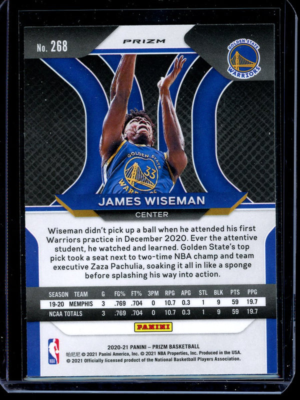 James Wiseman 2020-21 Panini Prizm Basketball Silver RC