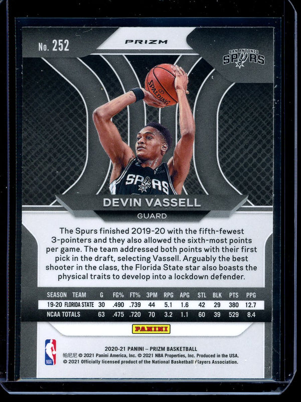 Devin Vassell 2020-21 Panini Prizm Basketball Red Wave RC