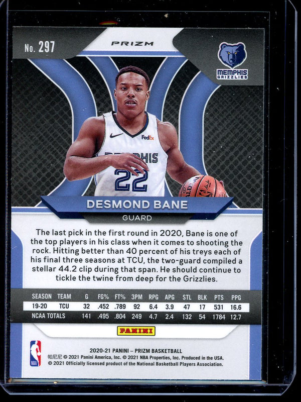 Desmond Bane 2020-21 Panini Prizm Basketball Hyper RC