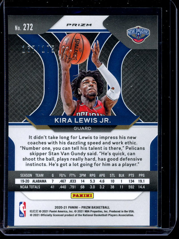 Kira Lewis Jr  2020-21 Panini Prizm Basketball Fast Break Blue RC 167/175