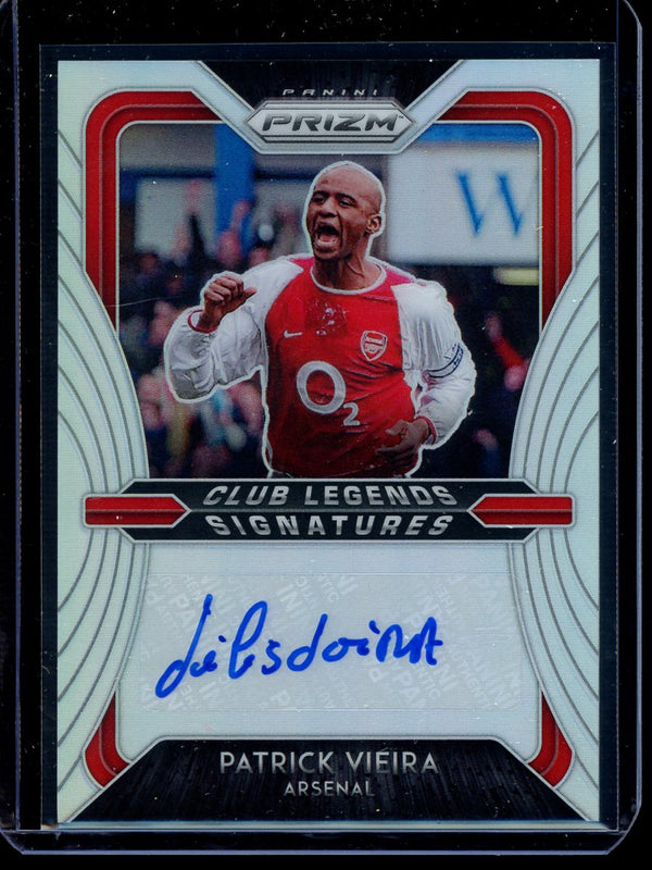 Patrick Vieira 2020-21 Panini Prizm Premier League Silver Auto 6/10