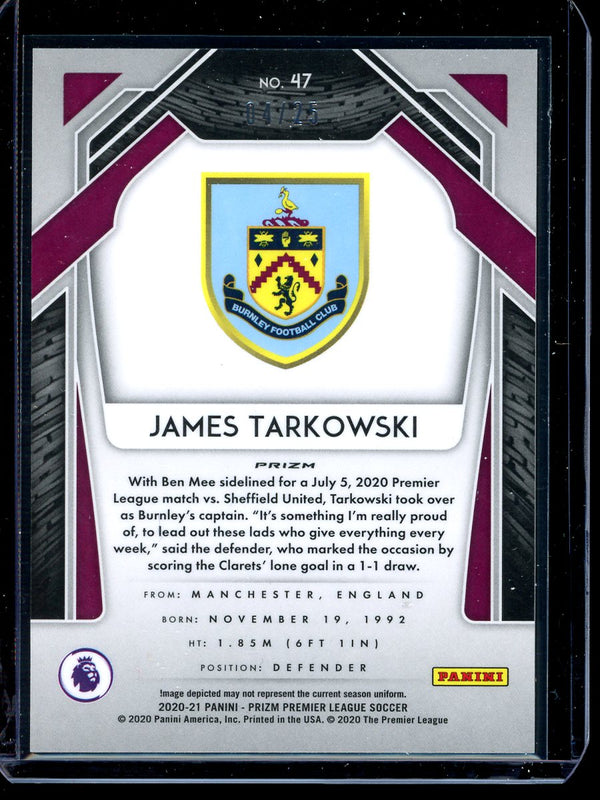 James Tarkowski 2020-21 Panini Prizm Premier League Orange 04/25