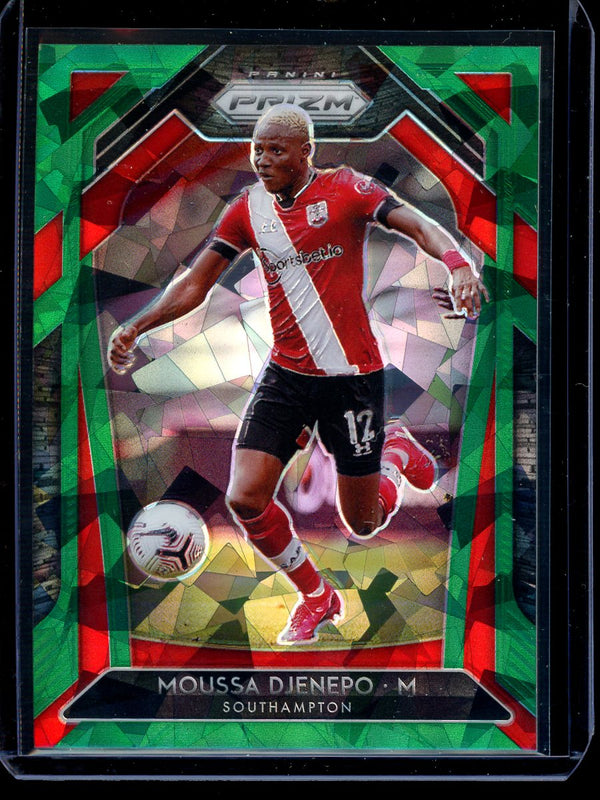 Moussa Djenepo 2020-21 Panini Prizm Premier League Green Cracked Ice 39/49